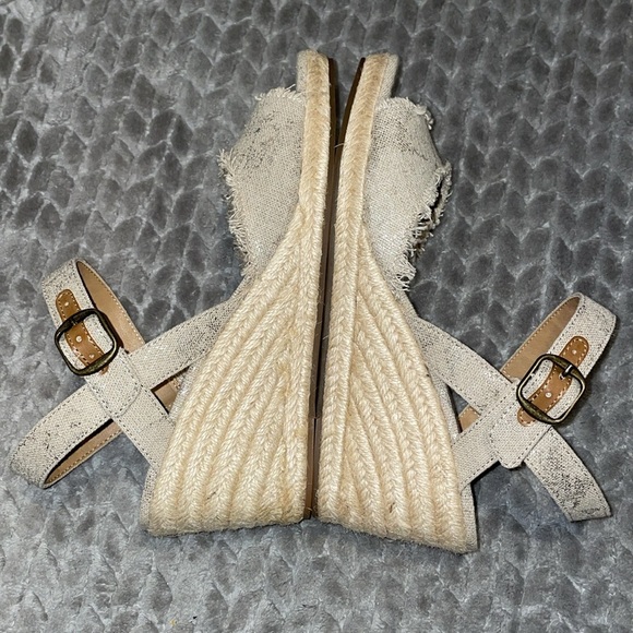 Lucky Brand Womens Mindra Tan Espadrille Wedge Sandal Size 9.5 M Open Toe Canvas - Picture 9 of 12